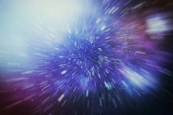 Abstract Warp Hyperspace Motion Blue Star Trail — Stock Photo, Image