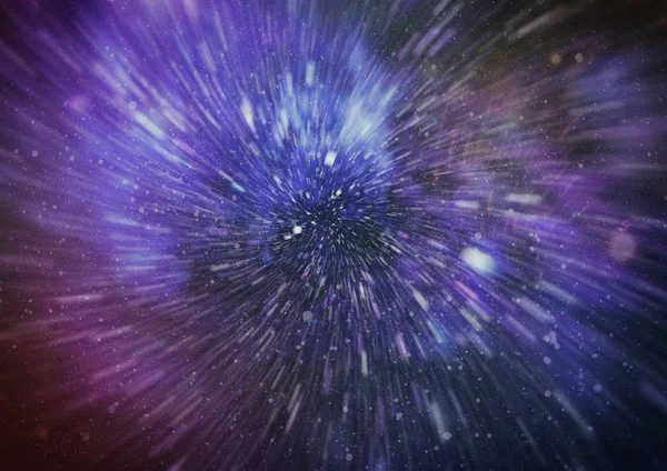 Explodierende Und Expandierende Bewegungen Schleifenanimation Mit Interstellarer Reise Durch Ein — Stockfoto