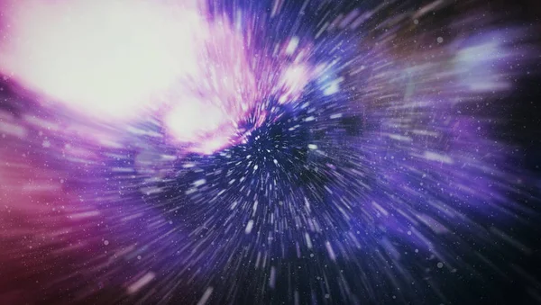 Explodierende Und Expandierende Bewegungen Schleifenanimation Mit Interstellarer Reise Durch Ein — Stockfoto