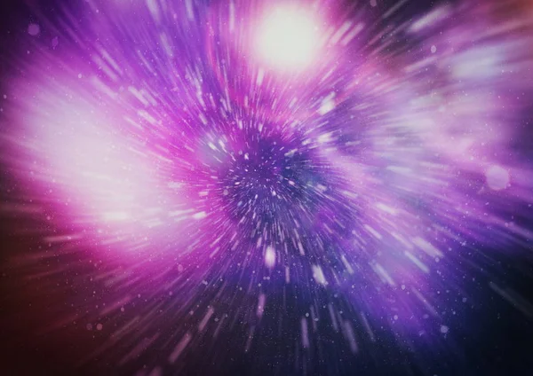 Patlayan ve movemen genişletilmesi. Solucan deliği yıldızlararası yolculuk galaksiler ve yıldızlar ile mavi bir güç alanı ile döngü animasyon