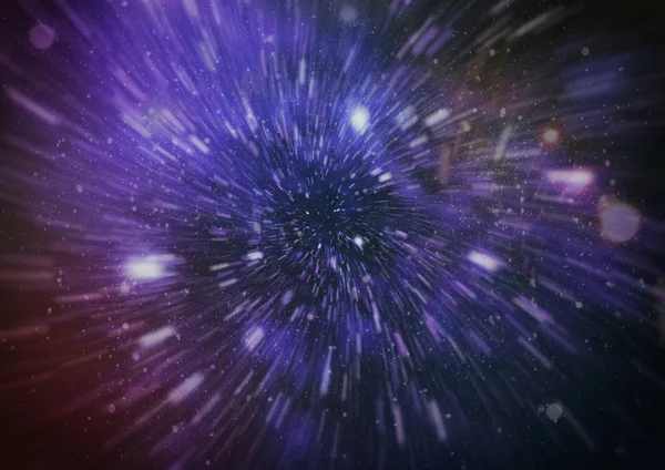 Exploding and expanding movemen. Loop animation with wormhole interstellar travel through a blue force field with galaxies and stars