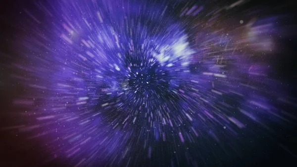 Вибух Розширення Рухів Циклічна Анімація Міжзоряною Дірою Подорожує Синьому Силовому — стокове фото