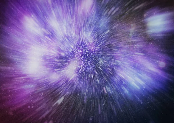 Patlayan ve movemen genişletilmesi. Solucan deliği yıldızlararası yolculuk galaksiler ve yıldızlar ile mavi bir güç alanı ile döngü animasyon