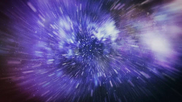 Exploding Expanding Movemen Loop Animation Wormhole Interstellar Travel Blue Force — Stock Photo, Image