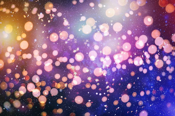 Festive Christmas background. Elegant abstract background with lights and stars