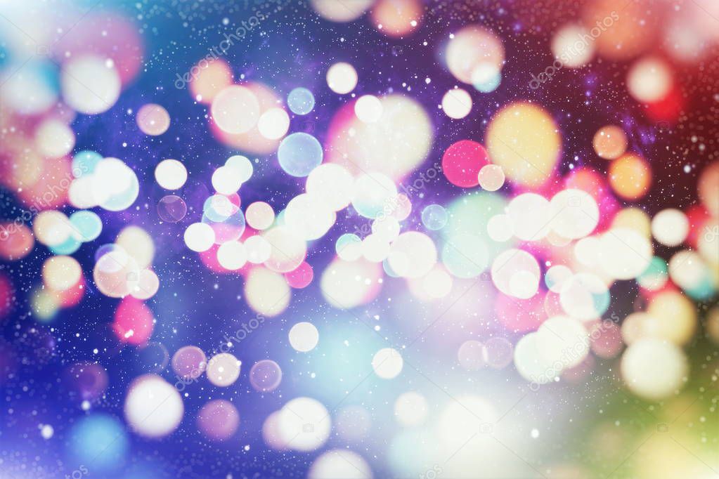 Festive Christmas background. Elegant abstract background with lights and stars