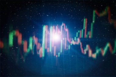 Borsa yatırım ticaret mum çubuk grafik grafik. Forex grafik grafik dijital ekran üzerinde