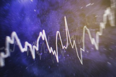 Soyut parlayan ön x grafik arayüz duvar kağıdı. Yatırım, ticaret, hisse senedi, finans ve analiz kavramı.