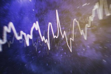 Soyut parlayan ön x grafik arayüz duvar kağıdı. Yatırım, ticaret, hisse senedi, finans ve analiz kavramı.