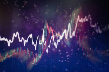 Soyut parlayan ön x grafik arayüz duvar kağıdı. Yatırım, ticaret, hisse senedi, finans ve analiz kavramı.