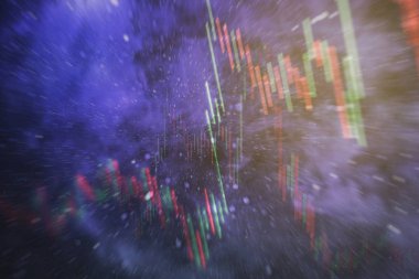 Borsa yatırım ticaret mum çubuk grafik grafik. Forex grafik grafik dijital ekran üzerinde