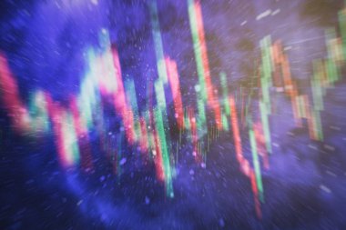 Soyut parlayan ön x grafik arayüz duvar kağıdı. Yatırım, ticaret, hisse senedi, finans ve analiz kavramı.
