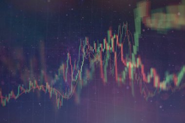 Borsa yatırım ticaret mum çubuk grafik grafik. Forex grafik grafik dijital ekran üzerinde