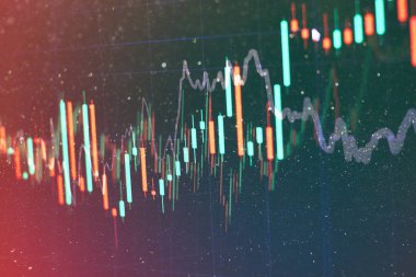 Soyut parlayan ön x grafik arayüz duvar kağıdı. Yatırım, ticaret, hisse senedi, finans ve analiz kavramı.