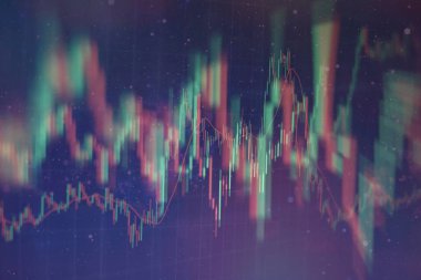 Soyut parlayan ön x grafik arayüz duvar kağıdı. Yatırım, ticaret, hisse senedi, finans ve analiz kavramı.