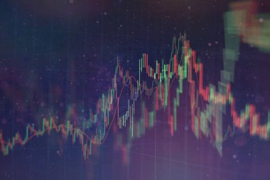 Borsa yatırım ticaret mum çubuk grafik grafik. Forex grafik grafik dijital ekran üzerinde