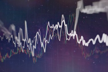 Soyut parlayan ön x grafik arayüz duvar kağıdı. Yatırım, ticaret, hisse senedi, finans ve analiz kavramı.