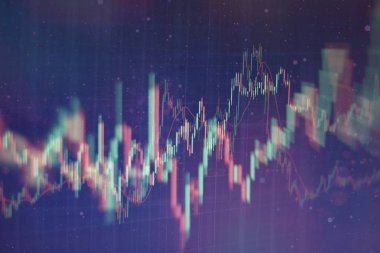 Soyut parlayan ön x grafik arayüz duvar kağıdı. Yatırım, ticaret, hisse senedi, finans ve analiz kavramı.