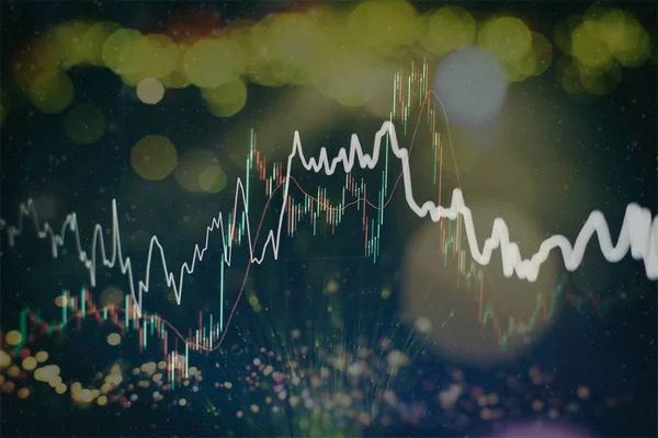 Obchodní Finanční Nebo Akciový Trh Pozadí Obchodní Graf Burze Cenných — Stock fotografie