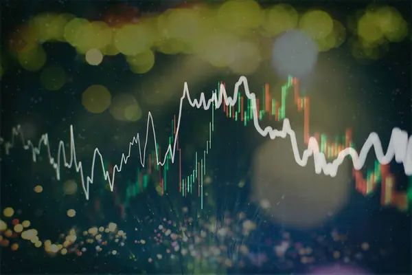 Svíčka Stick Graf Obchodování Akciových Trzích Investiční Forex Graf Digitální — Stock fotografie