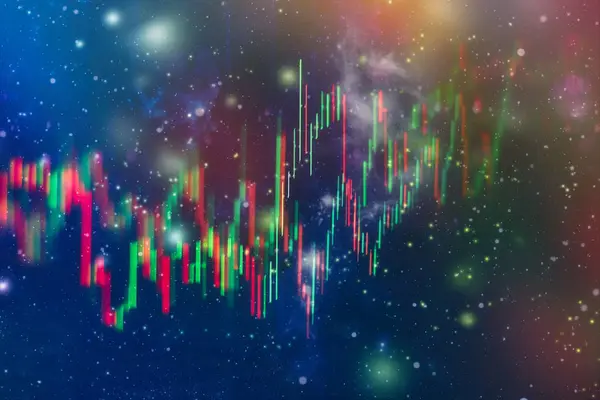 Abstrakte Glühende Forex Chart Interface Tapete Investitions Handels Aktien Finanz — Stockfoto