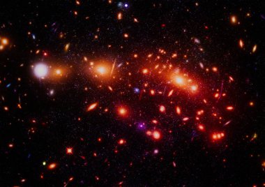 Gece gökyüzü, uzayda yıldız. Uzay, bilim ve eğitim konularında kolaj. Bu görüntünün elementleri NASA tarafından desteklenmektedir.