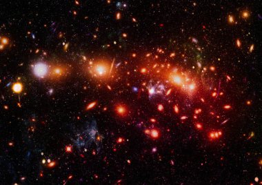 Gece gökyüzü, uzayda yıldız. Uzay, bilim ve eğitim konularında kolaj. Bu görüntünün elementleri NASA tarafından desteklenmektedir.