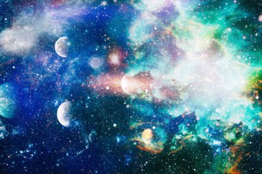 Gece gökyüzü, uzayda yıldız. Uzay, bilim ve eğitim konularında kolaj. Bu görüntünün elementleri NASA tarafından desteklenmektedir.