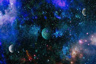 Gece gökyüzü, uzayda yıldız. Uzay, bilim ve eğitim konularında kolaj. Bu görüntünün elementleri NASA tarafından desteklenmektedir.