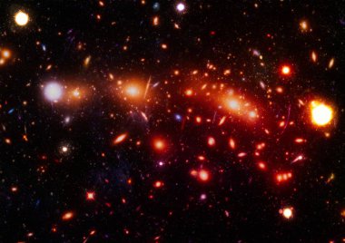 Uzaydaki gezegenler, yıldızlar ve galaksiler uzay keşiflerinin güzelliğini gösteriyor. NASA tarafından döşenmiş elementler