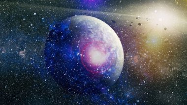 Uzaya karşı parlayan nebula ve yıldız alanı. Bu görüntünün elementleri NASA tarafından desteklenmektedir.