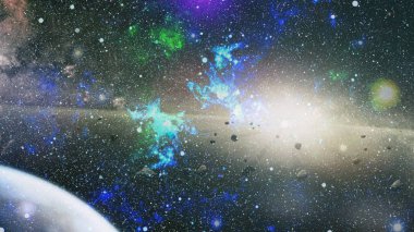 Uzaya karşı parlayan nebula ve yıldız alanı. Bu görüntünün elementleri NASA tarafından desteklenmektedir.