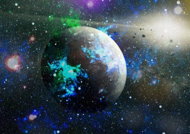 Uzaya karşı parlayan nebula ve yıldız alanı. Bu görüntünün elementleri NASA tarafından desteklenmektedir.