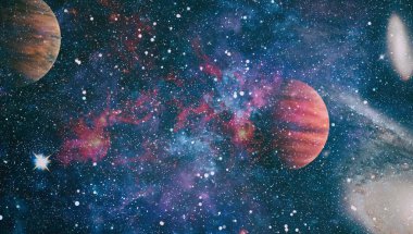 Patlama süpernova. Parlak yıldız bulutsu. Uzak galaksi. Yeni yıl havai fişekler. Soyut resim. Nasa tarafından döşenmiş bu görüntü unsurları.