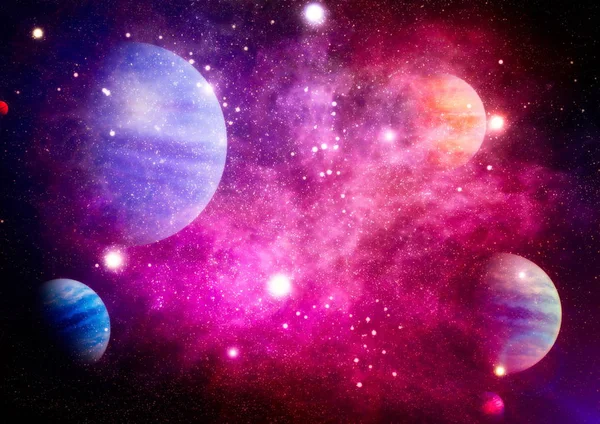 Planetas Estrelas Galáxias Espaço Exterior Mostrando Beleza Exploração Espacial Elementos — Fotografia de Stock