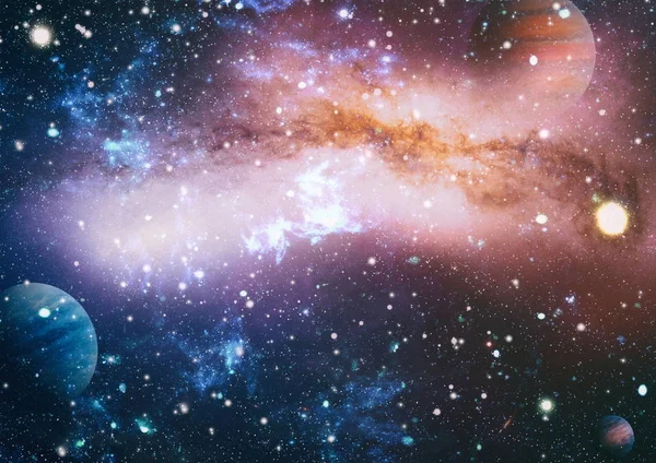 Planètes Étoiles Galaxies Dans Espace Extérieur Montrant Beauté Exploration Spatiale — Photo
