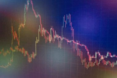 Forx ticaret grafiği ve şamdan şeması finansal yatırım konseptine uygundur. Ekonomik trendler iş fikri ve tüm sanat tasarımı için arka plan. Soyut finans arkaplanı