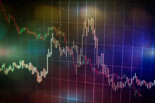 Gráfico de comercio de divisas y gráfico de velas adecuado para el concepto de inversión financiera. Tendencias económicas antecedentes para la idea de negocio y todo el diseño de obras de arte. Contexto financiero abstracto — Foto de Stock