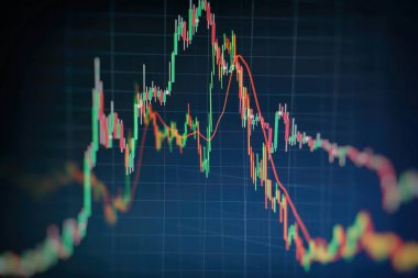 Forx ticaret grafiği ve şamdan şeması finansal yatırım konseptine uygundur. Ekonomik trendler iş fikri ve tüm sanat tasarımı için arka plan. Soyut finans arkaplanı