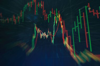 Forx ticaret grafiği ve şamdan şeması finansal yatırım konseptine uygundur. Ekonomik trendler iş fikri ve tüm sanat tasarımı için arka plan. Soyut finans arkaplanı