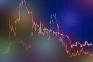 Finans ya da yatırım arka plan kavramı: borsa, borsa veri veya grafik monitörde görüntüleme