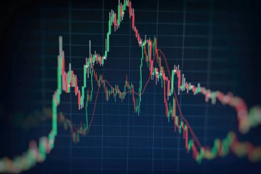 Finans ya da yatırım arka plan kavramı: borsa, borsa veri veya grafik monitörde görüntüleme