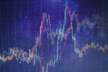 Finans ya da yatırım arka plan kavramı: borsa, borsa veri veya grafik monitörde görüntüleme