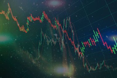 Finans ya da yatırım arka plan kavramı: borsa, borsa veri veya grafik monitörde görüntüleme