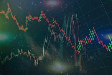 Finans ya da yatırım arka plan kavramı: borsa, borsa veri veya grafik monitörde görüntüleme
