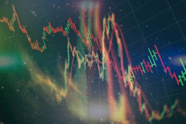 Finans ya da yatırım arka plan kavramı: borsa, borsa veri veya grafik monitörde görüntüleme