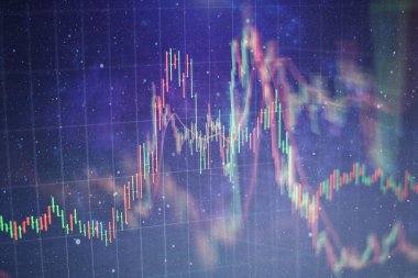 Finans ya da yatırım arka plan kavramı: borsa, borsa veri veya grafik monitörde görüntüleme