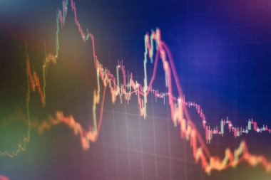Finans ya da yatırım arka plan kavramı: borsa, borsa veri veya grafik monitörde görüntüleme