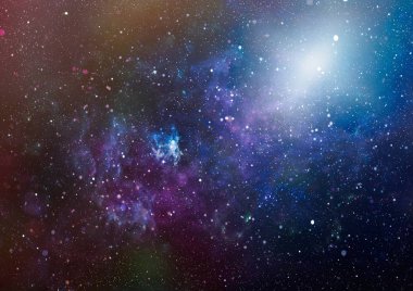 Uzayda bir yerde harika güzel bulutsu. Renkli alanı