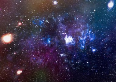 Uzayda bir yerde harika güzel bulutsu. Renkli alanı